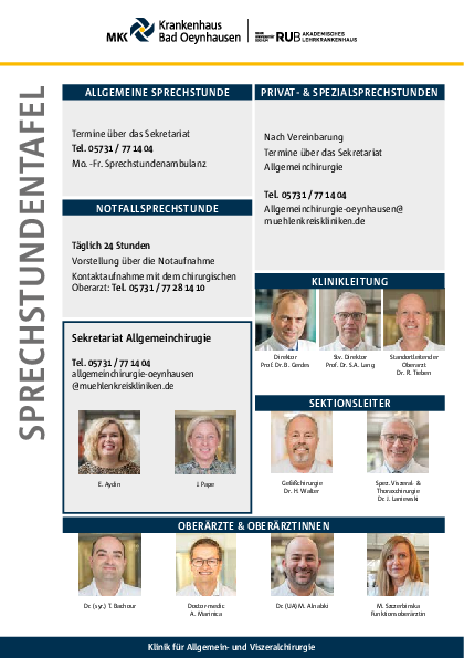Sprechstundentafel